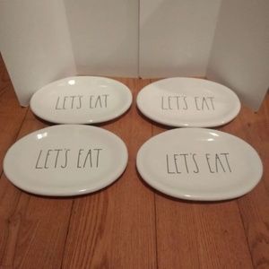 Rae Dunn "Let's Eat" Set of 4 plates